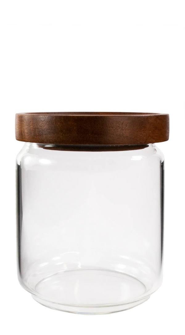 Kitchen basics Beveled Canister with Wood Lid 13oz