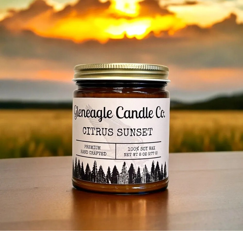 Citrus Sunset Candle 4oz. Gleneagle Candle Co.