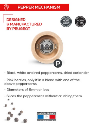 Peugeot Boreal White Salt Mill 8"
