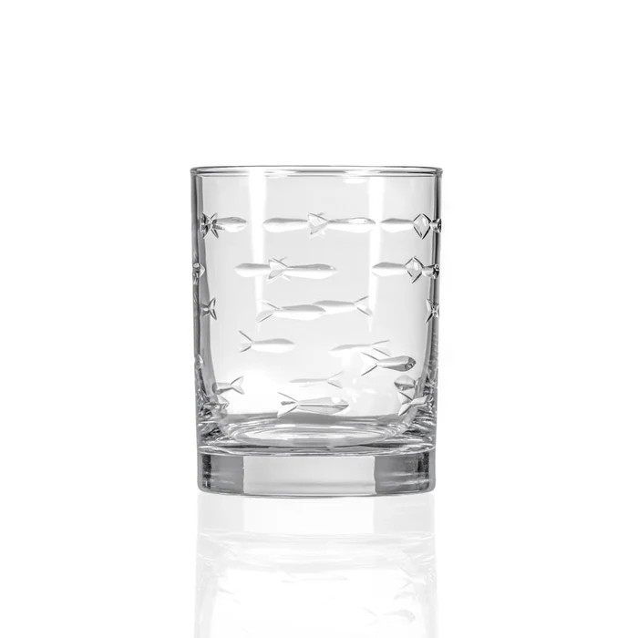 School of Fish 13oz Double Old Fashioned Whiskey Glass