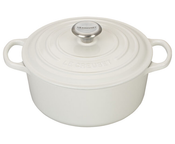 Le Creuset, White, 4.5 qt. Signature Round Dutch Oven