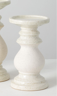 White Ceramic Pillar Candle Large