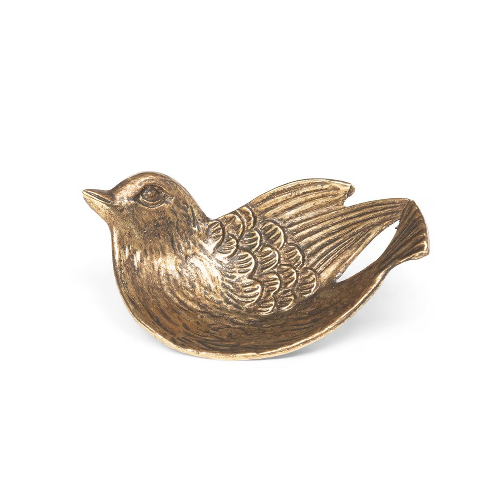 Gilded Sparrow Pewter Jewelry Dish
