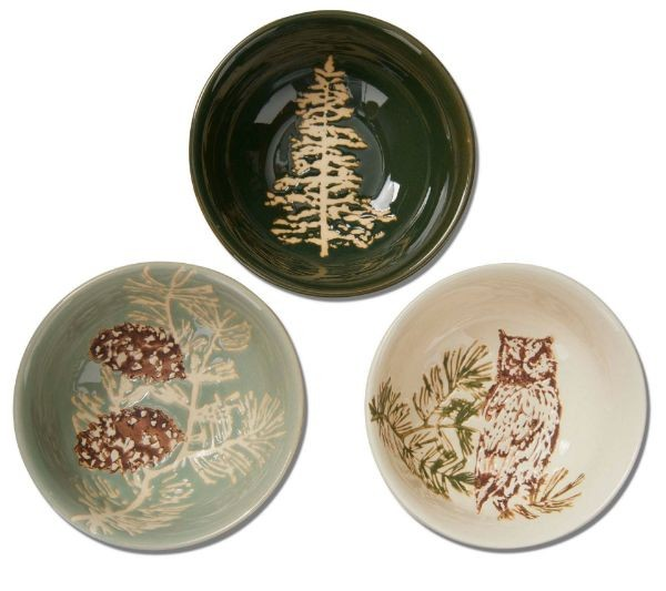 Wilde pine dip bowl asst.