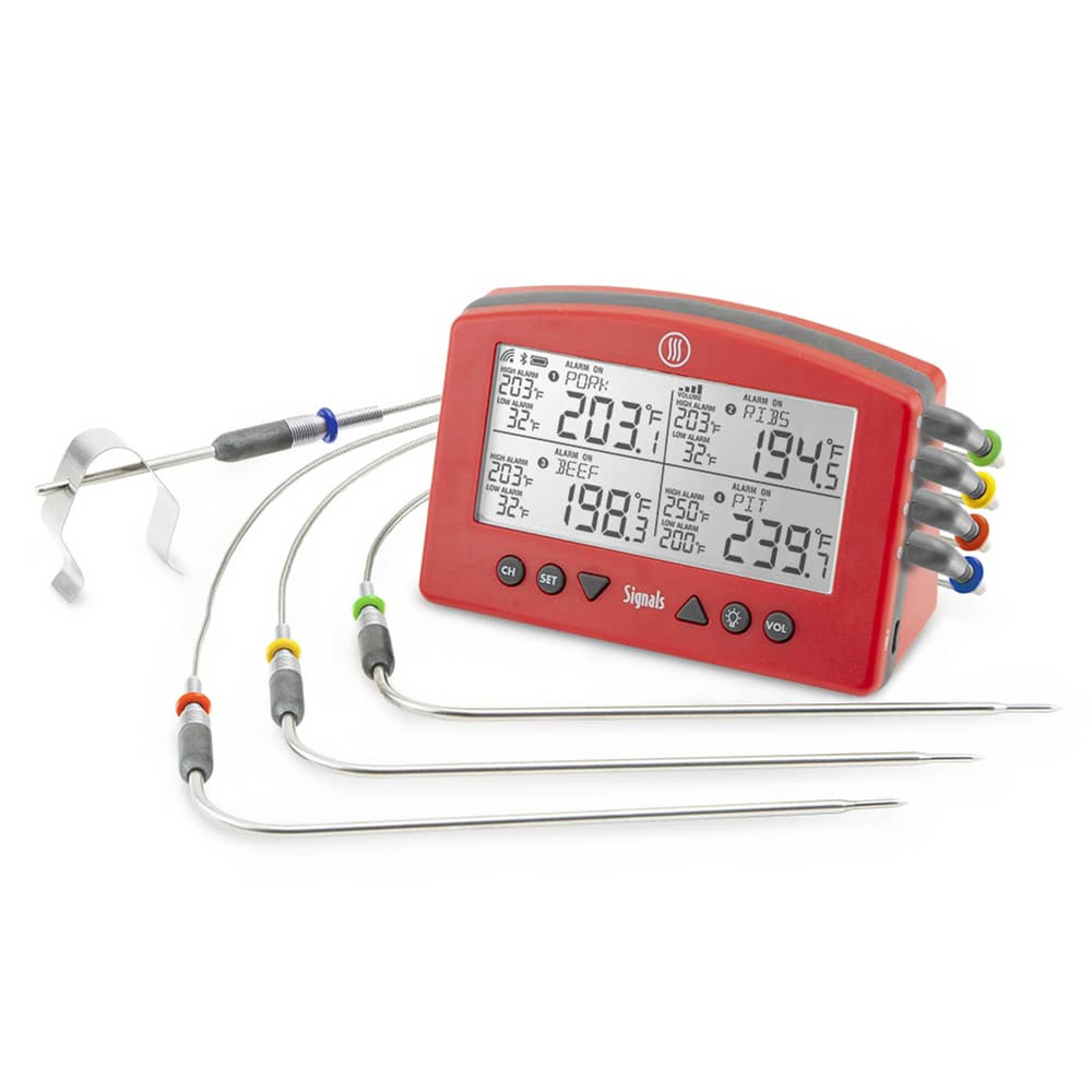 Signal RED BBQ Alarm Thermometer with Wi-Fi and Bluetooth® Wireless Technology