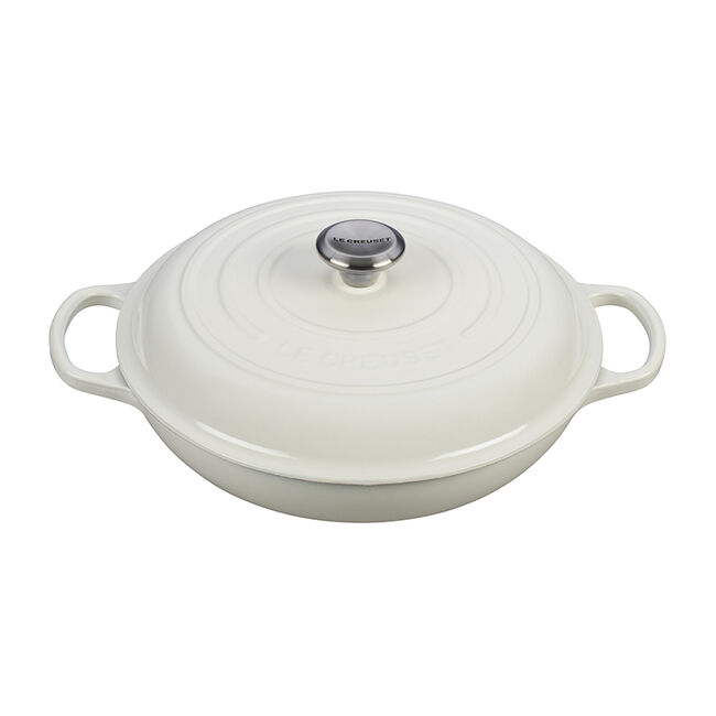 Le Creuset, White, 3.5qt., Signature Braiser