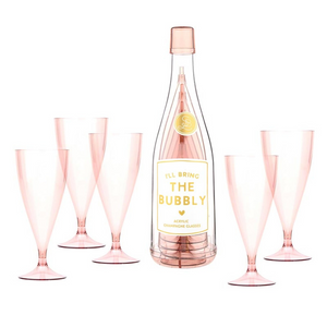 Acrylic Champagne Bottle + Glasses - The Bubbly