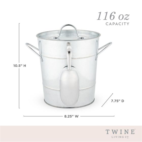 Galvanized Metal Ice Bucket by Twine