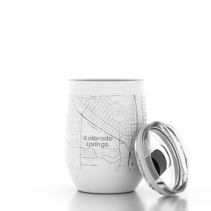 Colorado Springs Map 12oz Insulated Wine Tumbler Well Told
