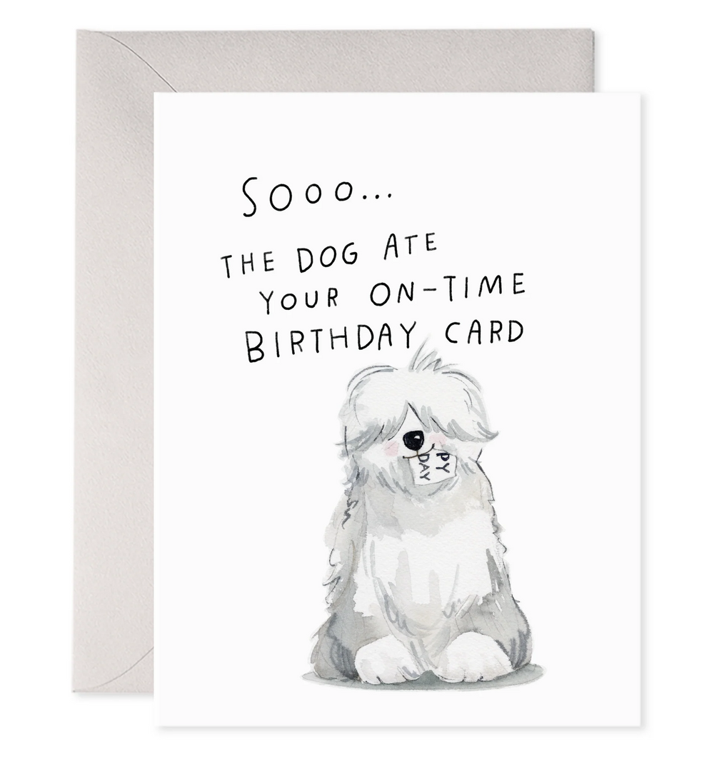 Sheepdog | Belated Birthday Card