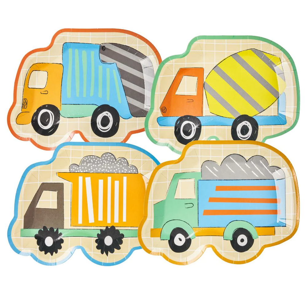Truck Die Cut Salad Plate Dig It - 8pkg