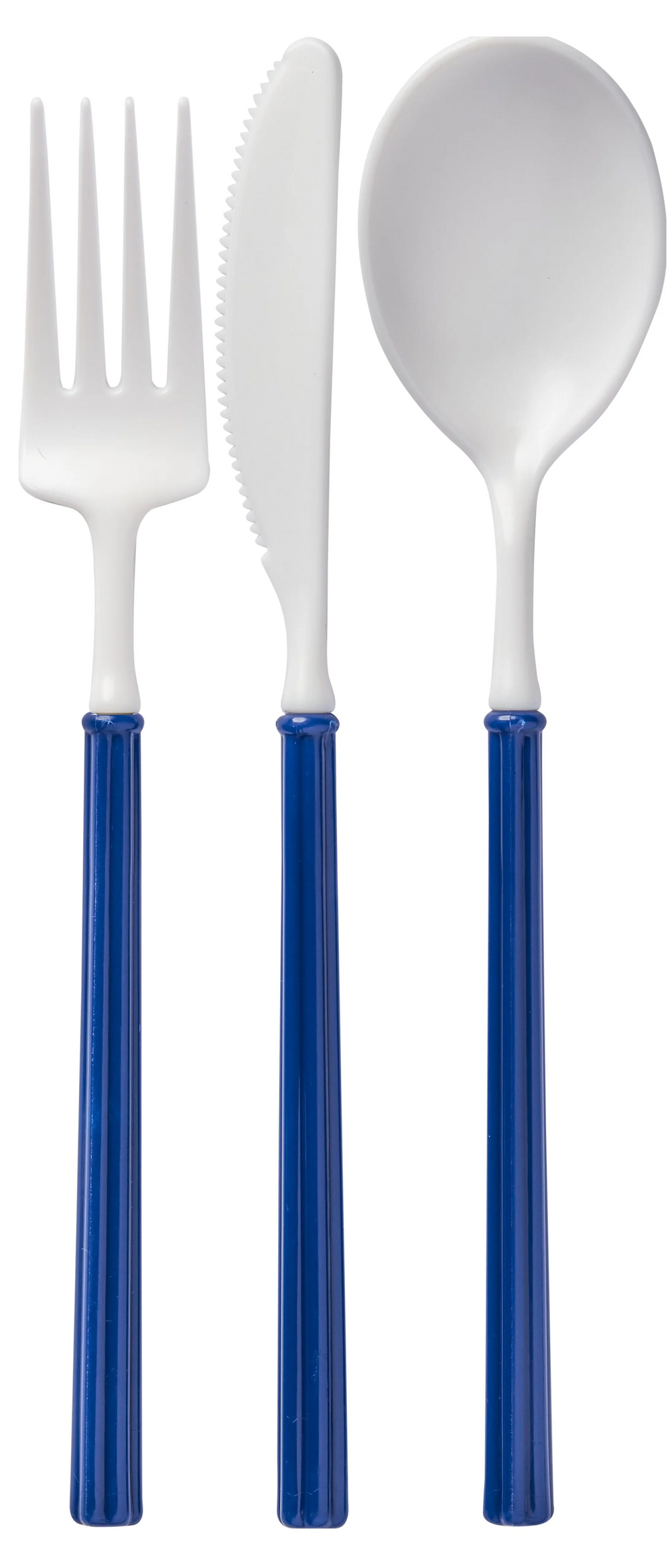 Villa Flatware White/Navy Handle S/24