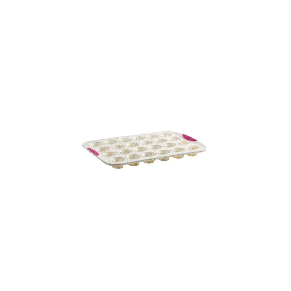 24CT Mini Muffin Pan Confetti Fuchsia
