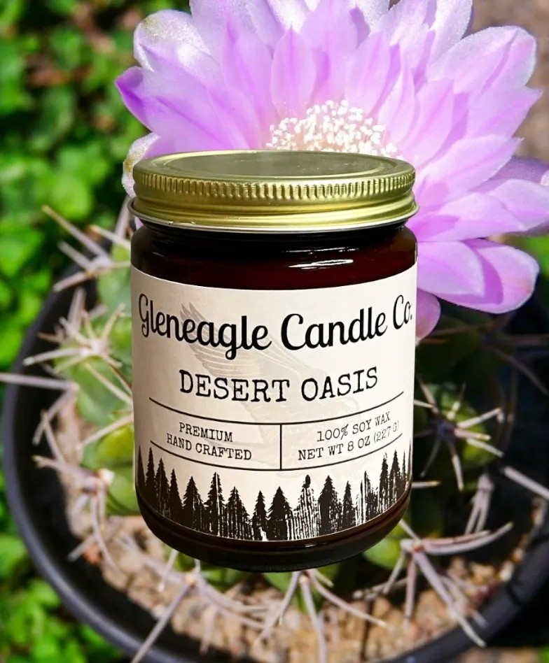Desert Oasis Candle 8oz. Gleneagle Candle Co.
