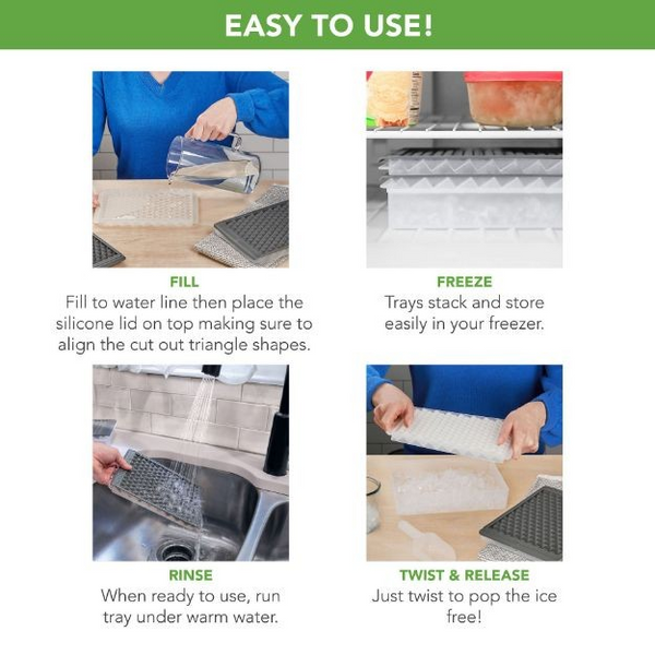 Mini Ice Twist & Release Trays with Storage Bin and Ice Scoop