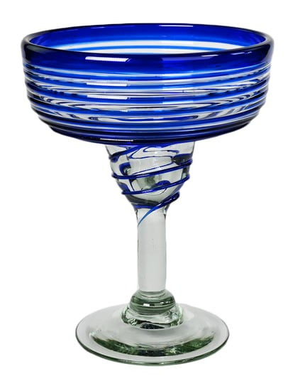 Cobalt Blue Vortex Margarita Glass