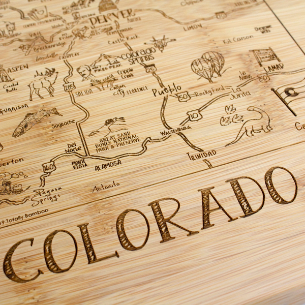Totally Bamboo A Slice of Life Colorado State Serving and Cutting Board