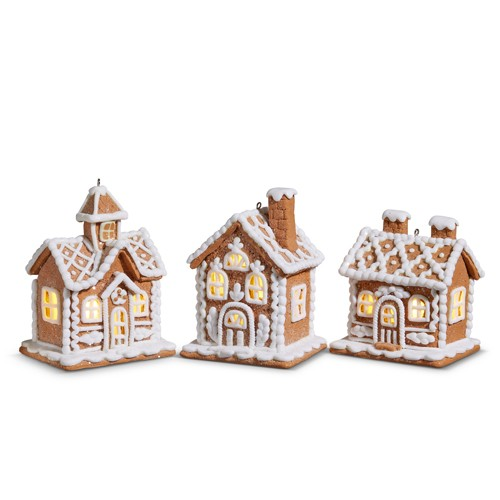 4.25" Lighted Gingerbread Ornament, Set of 1