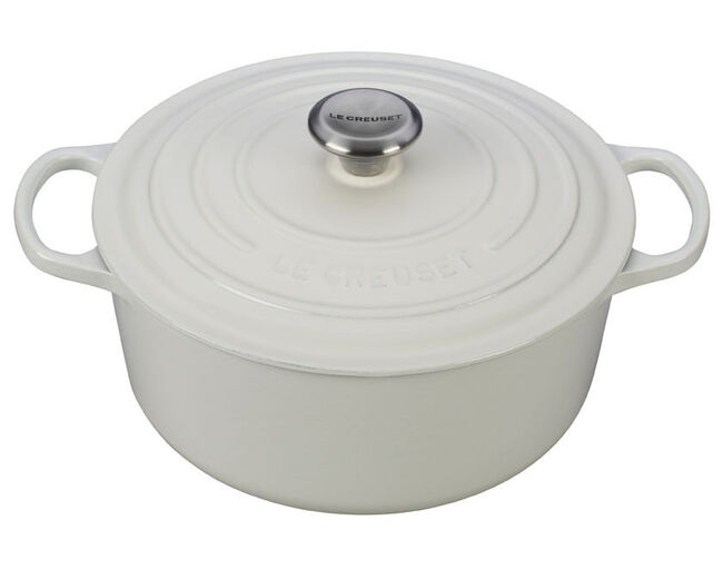 Le Creuset, White, 5.5qt., Signature Round Dutch Oven