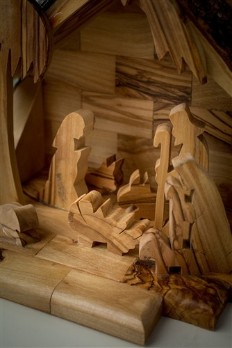 Nativity Grotto with Silhouette Figure 6x7