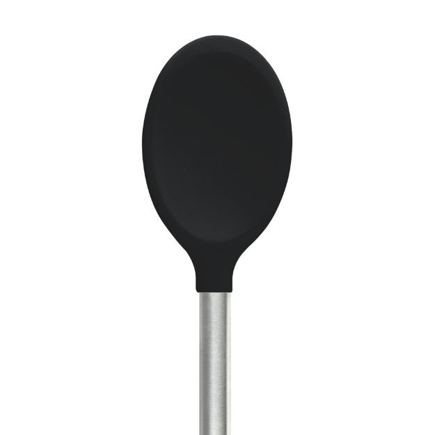 Silicone Mixing Spoon SS Handle Black