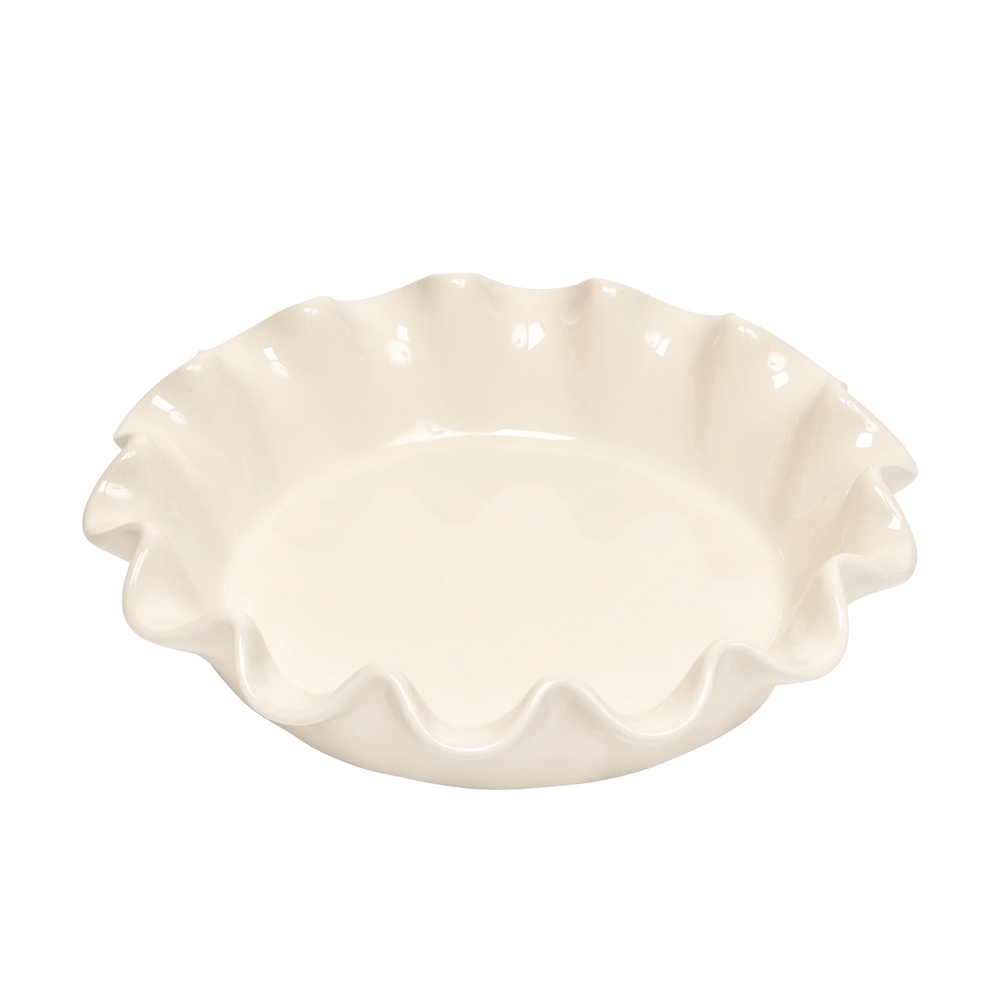 Clay Deep Ruffled Pie Dish