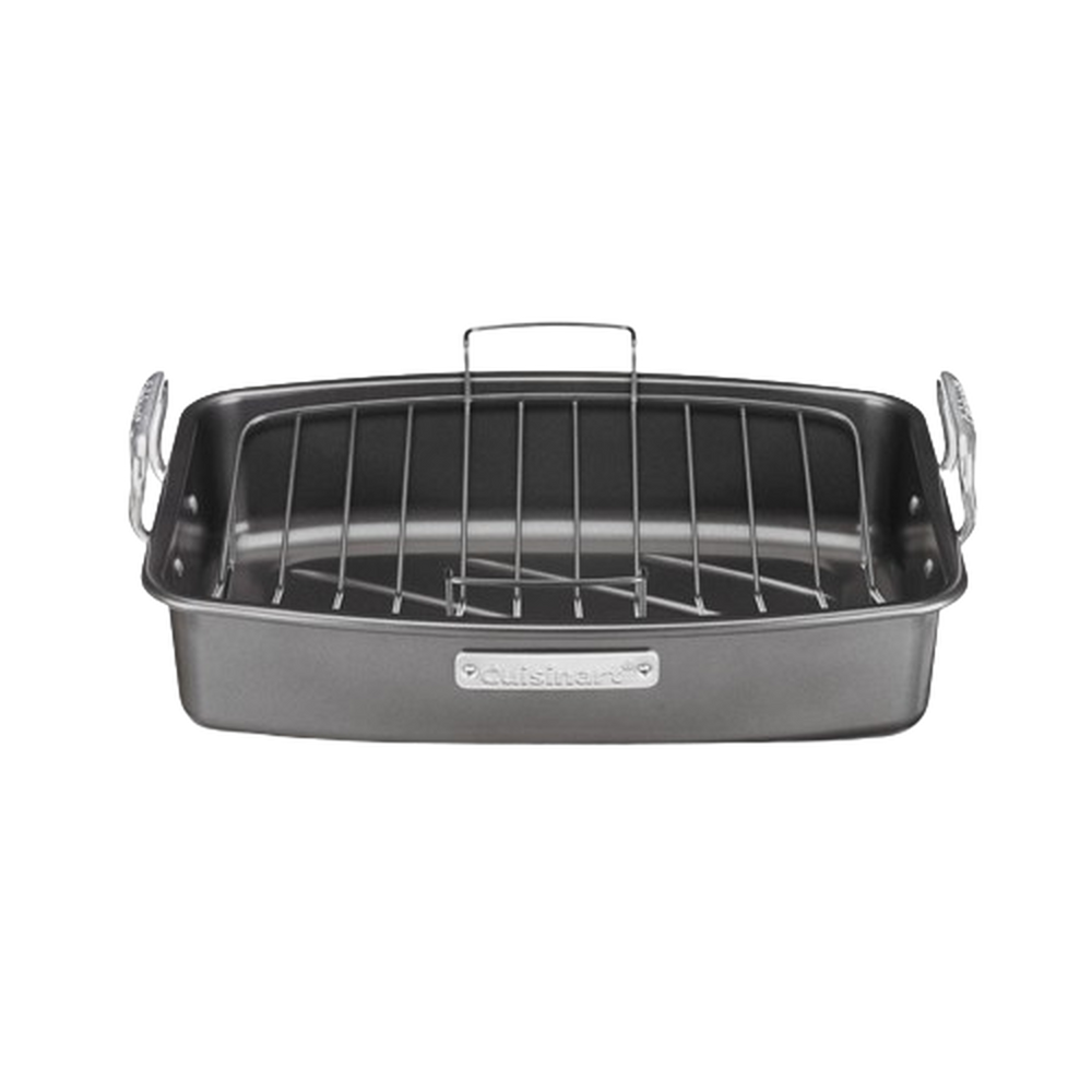 Roasting And Lasagna Pans 17" x 13" Nonstick Roaster with V-Rack Cuisinart