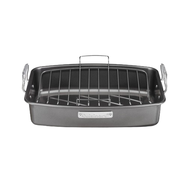 Roasting And Lasagna Pans 17" x 13" Nonstick Roaster with V-Rack Cuisinart
