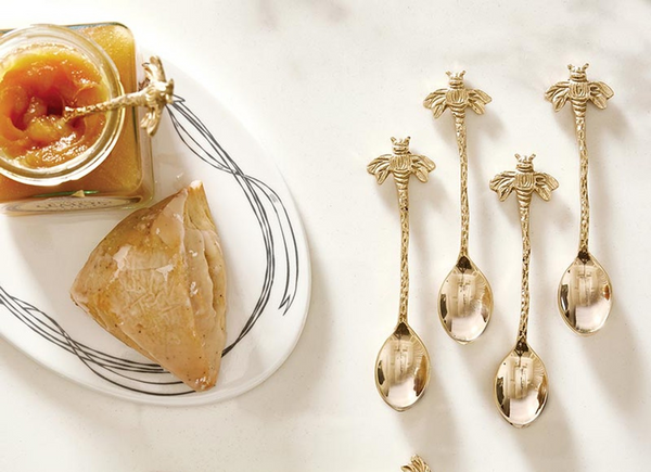 Gold Bee Spoons - Set of 4