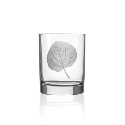 Aspen Leaf Double Old Fashioned Glass 13oz