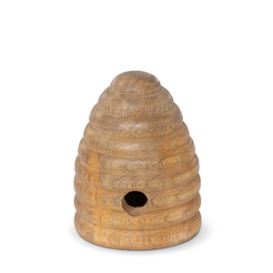 Carved Wood Tabletop Beehive