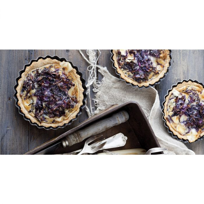 Quiche Pan Round Non-Stick Carbon Steel Set/4