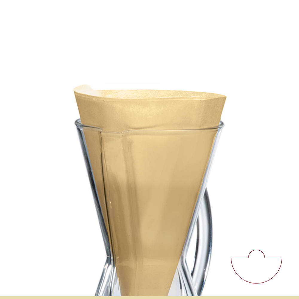 Chemex Bonded™ Filters Unfolded Half-Moon (Natural) 100ct