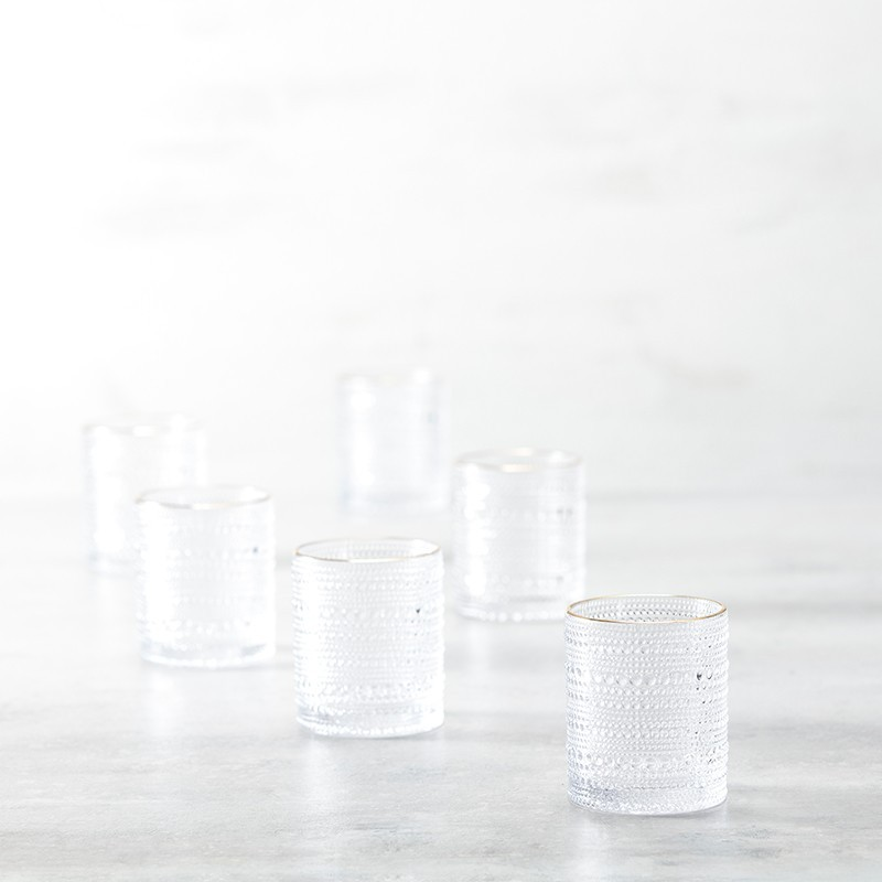 Jupiter Clear Gold Rimmed Double Old Fashioned 10oz