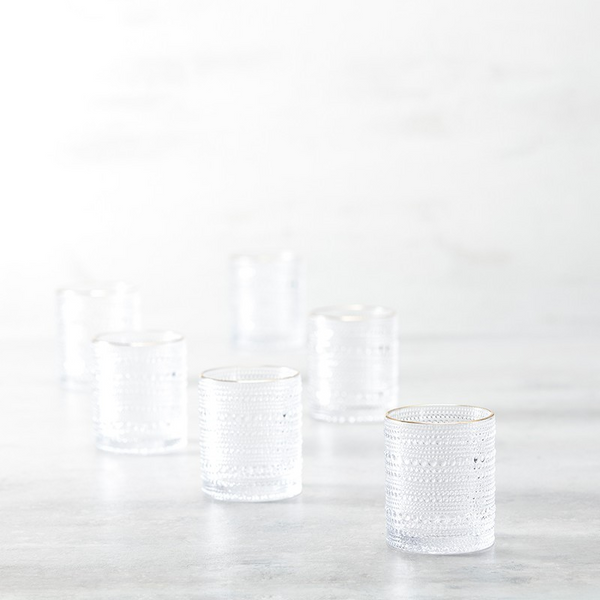 Jupiter Clear Gold Rimmed Double Old Fashioned 10oz