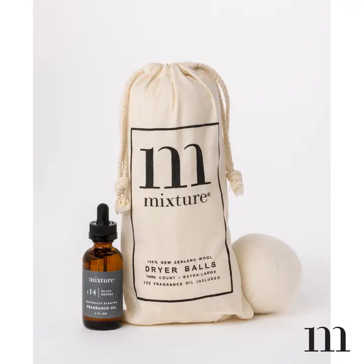 Wool Dryer Ball & Fragrance Oil Set | No 14 Black Pepper