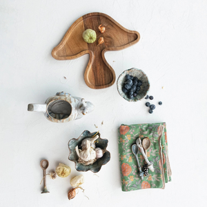 Stoneware Spoon w/ Mushroom Handle Asst.