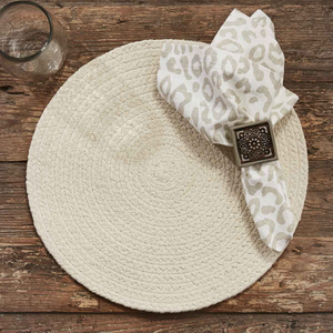 Essex Round Braided Placemat - Pebble