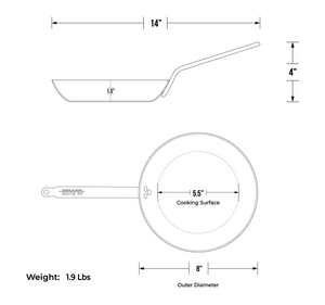 8" Blue Carbon Steel Fry Pan De Buyer
