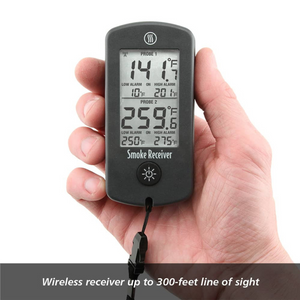 Smoke Remote BBQ Alarm Thermometer - Red