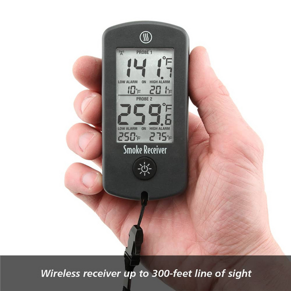 Smoke Remote BBQ Alarm Thermometer - Red