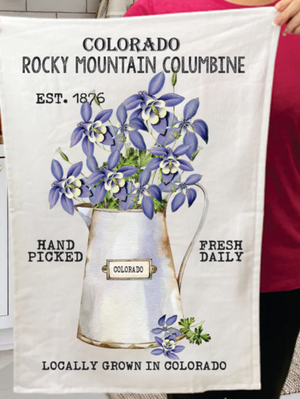 Avery Lane Tea Towel "Colorado Columbine"