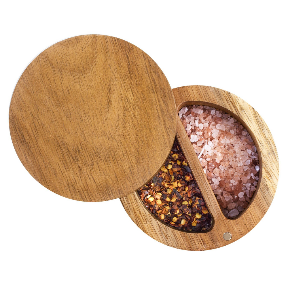 Acacia Duet Salt Box 4" x 2 1/2