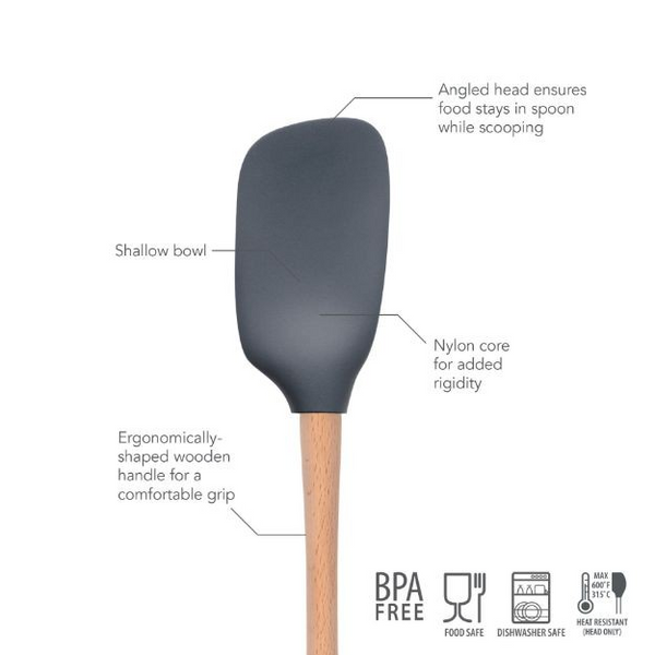 Flex-Core Spoonula Wood Handle Charcoal
