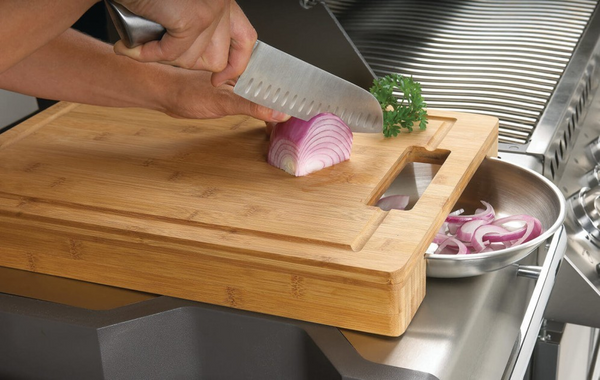 Cutting Board with Stainless Steel Bowls