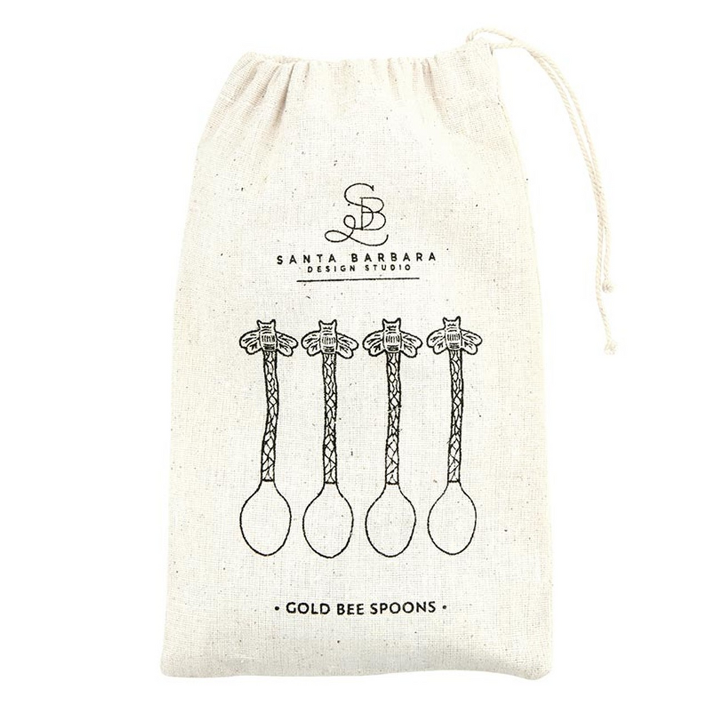 Gold Bee Spoons - Set of 4