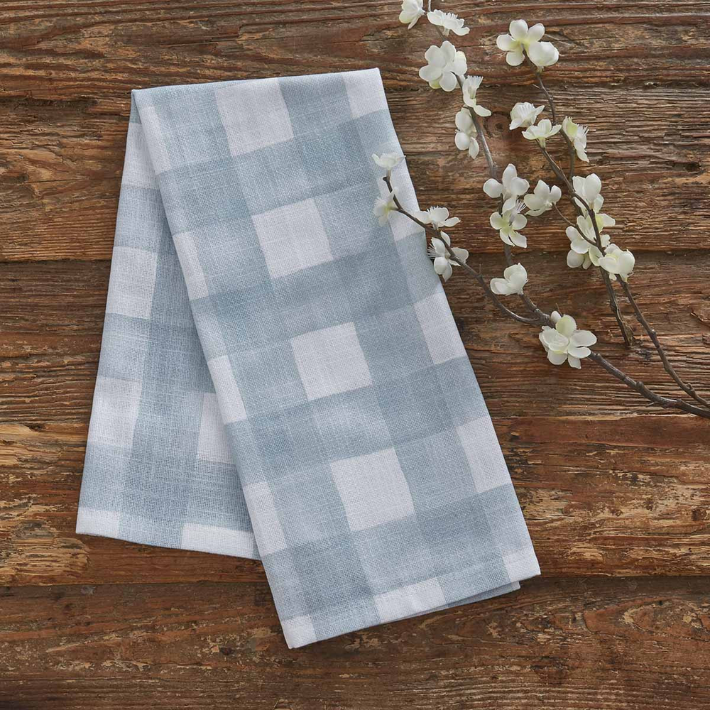 Buffalo Check Watercolor Napkin - Blue Mist