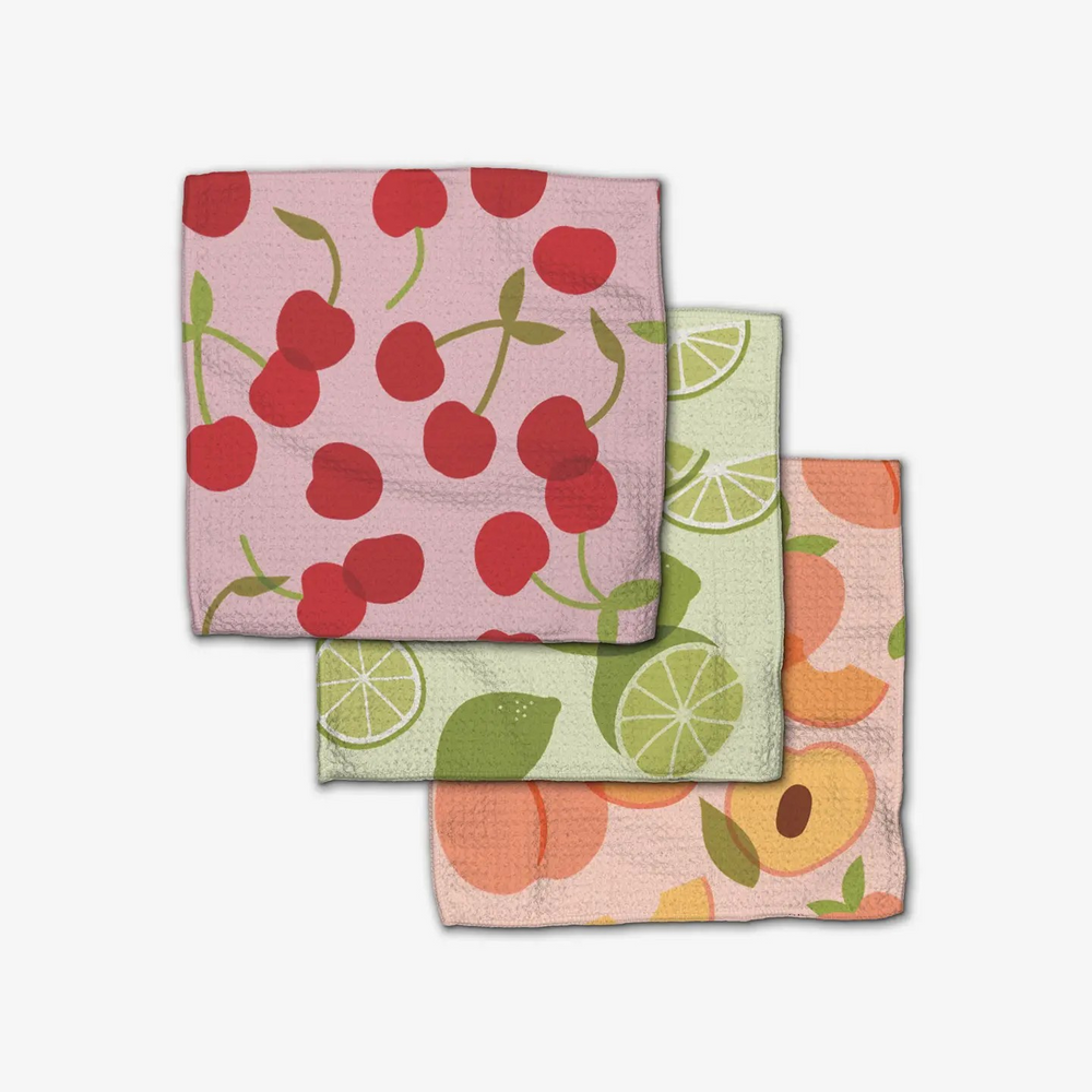 Fruit Fun Dishcloth Set of 3 Geometry