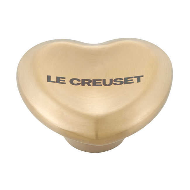 Le Creuset, Light Gold, Figural Heart Knob