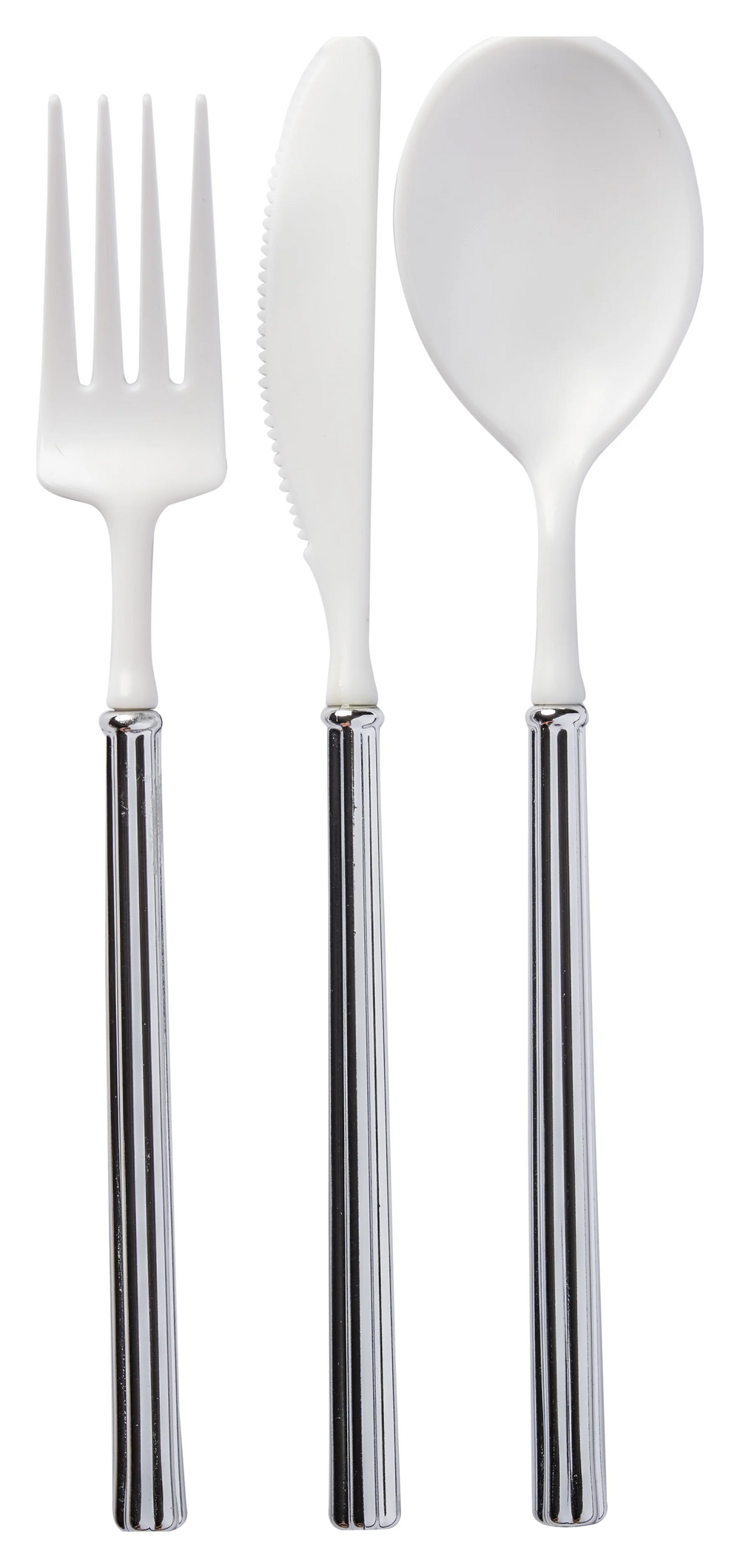 Villa Flatware White/Silver Handle S/24